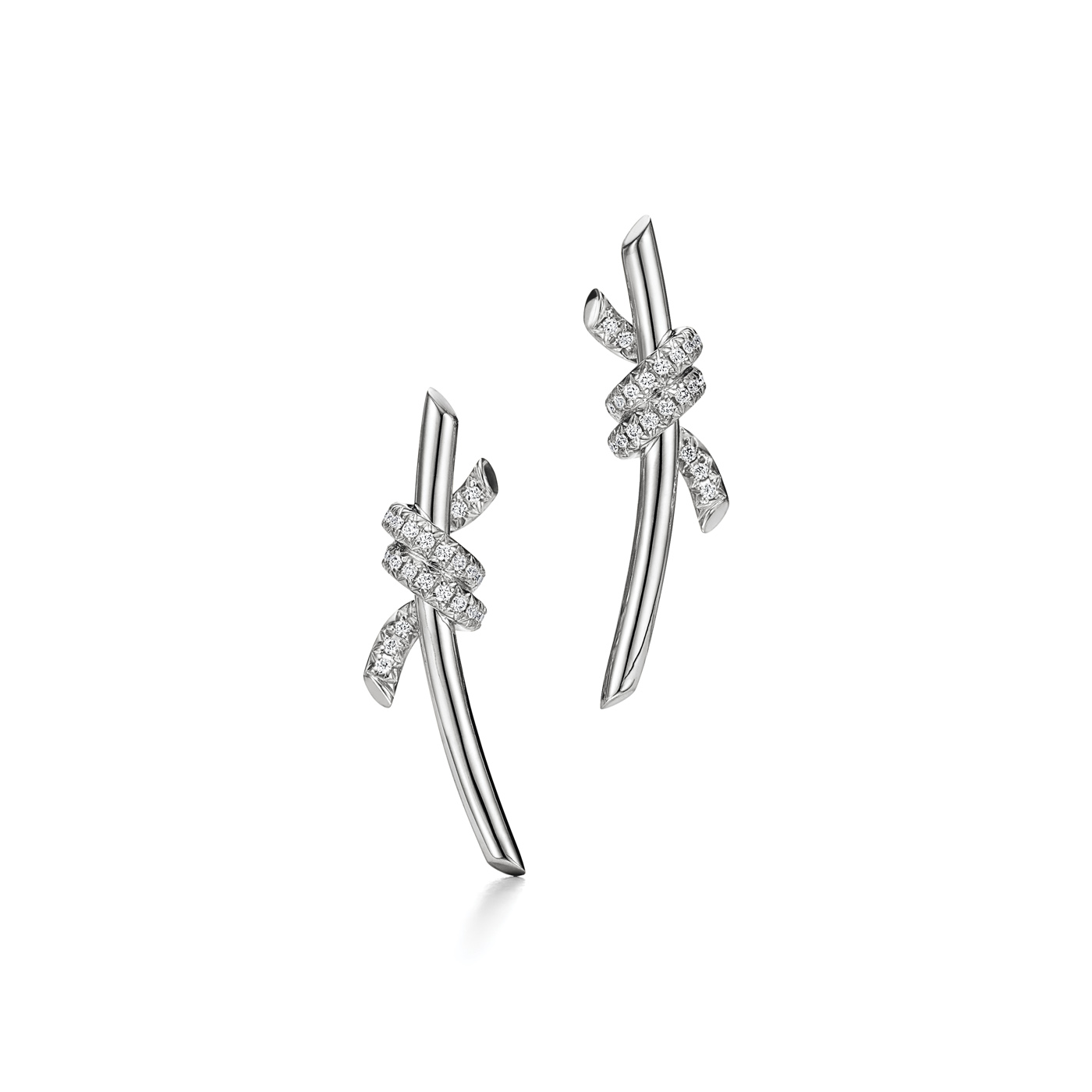 44 Gg1tiffany Â Knot Earrings In Wg With Diamonds